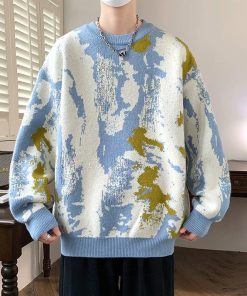 Multi Print Sweater 'Light-Blue'