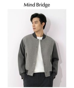 Plain Vintage Leather-Jacket 'Grey'