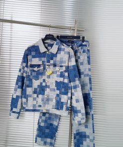 LV Pixel 8 Bit Denim Jacket-Set Blue/Grey