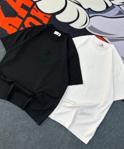 Prada Classic Triangle Logo Tshirt-Half 'Black'