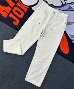 Double Knee Denim Jeans-Pant 'Light Cream'
