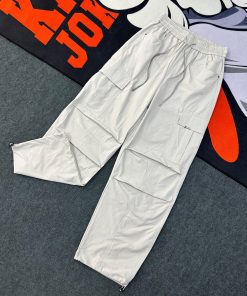 Plain Elastic Waist Light Baggy Pant 'Off-White'