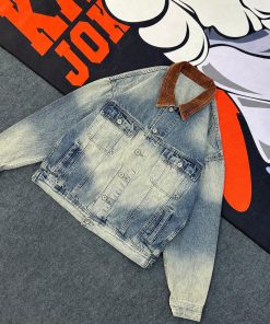 Corduroy Collar Trucker Denim Jeans-Jacket 'Stonewashed Blue'