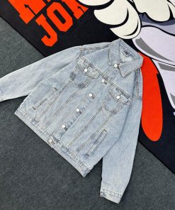 Light Wash Trucker Denim Jeans-Jacket