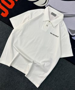 Classic Relaxed Fit Tshirt-Half Polo 'White'