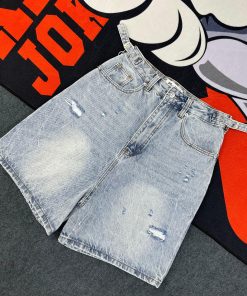 Denim Wide-Leg Half Pant 'Soft Blue'