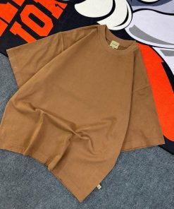 Classic Round Neck Plain T-Shirt 'Coffee'