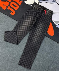 Dark Wash Checked Jeans 'Vintage Black'