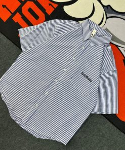 Summer Short-Sleeve Button-up Shirt 'Blue'