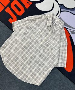 Summer Plaid Short Sleeve Shirt 'Off White'