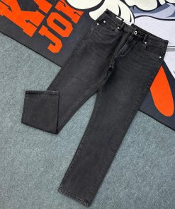 Relaxed Straight Leg Faded Vintage Black Denim Jeans-Pant