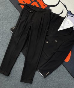 Casual Double-Breasted Suit-Set 'Black'