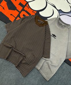 Coastal Stripe Tshirt-Half 'Coffee'