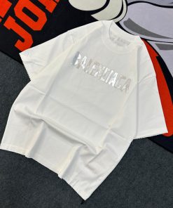 Balenciaga Tape Type Tshirt-Half 'White Silver'