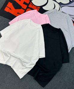 Summer Round Neck Plain Oversized Tshirt-Half 'Off White'