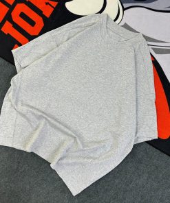 Summer Round Neck Plain Oversized Tshirt-Half 'Light Grey'