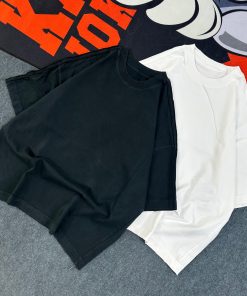 Vintage Classic Round Neck Plain Tshirt-Half 'Black'