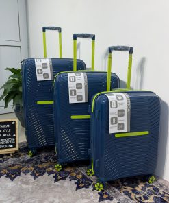 Nautica Polycarbonate 1030 Trolley Luggage-Set 'Blue/Neon Green'