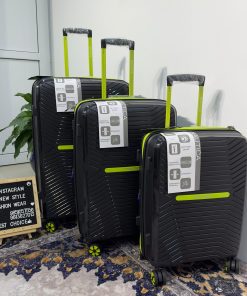 Nautica Polycarbonate 1030 Trolley Luggage-Set 'Black / Neon Green'