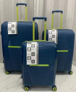 Nautica Polycarbonate 1030 Luggage-Set Trolley 'Blue/Neon Green'