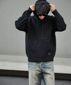Nidddiv Corduroy Hoodie 'Black'