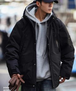 Techwear Performance Hooded Down-Jacket 'Black'