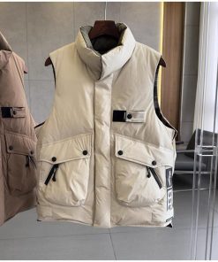 Multi-Pocket Tactical Puffer Half-Jacket 'Off-White'
