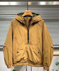 Hooded Anorak Water-Resistant Down-Jacket 'Mustard Yellow'