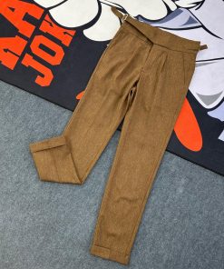 Chinos Slim-Fit Casual Brown Pants