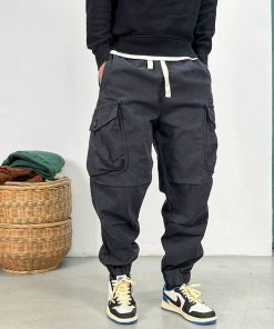 Techwear Baggy Cargo Joggers Pants 'Ash Black'