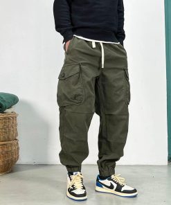 Techwear Baggy Cargo Joggers Pants 'RAF Green'