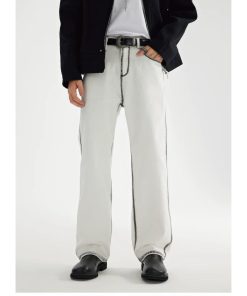 Ampersand Contrast Side Panel Jeans Black/White