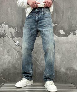 Relaxed Fit Workwear-Inspired Jeans Medium Blue Wash Denim