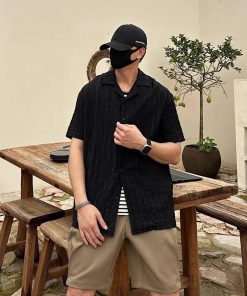 Summer Grid Short Sleeve Shirt 'Black'