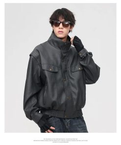 Retro Motorcycle PU Leather-Jacket 'Black'