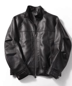 Blouson Black PU Leather-Jacket