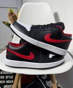 Jordan 1-Low 'Black Fire Red / White Toe'