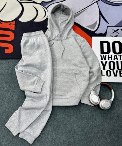Plain Hoodie & Jogger Pant Set 'Grey'