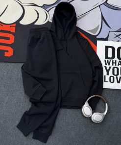 Plain Hoodie & Jogger Pant Set 'Black'