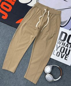 Drawstring Lace Up Twill Tapered Pant 'Khaki'