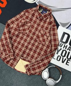 Beast Plaid Flannel Shirt 'Rustic Red Beige'
