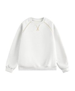 Oversized Crew Neck Raglan Sweatshirt 'White'