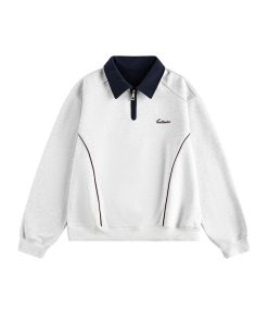 Quarter-zip Polo Premium Sweatshirt 'White'