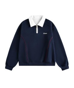 Quarter-zip Polo Premium Sweatshirt 'Navy'