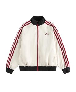 Canton Collective Waffle Knit Track Jacket 'Cream'