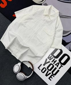 Premium Lightweight Utility Multiple Pockets Cargo Half-Shirt 'White'