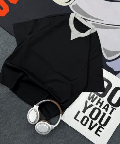 Premium Relaxed Silhouette Boxy Tshirt-Half 'Black'