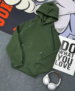 The Minimal Edge Plain Premium Hoodie 'Army Green'