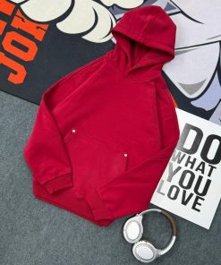 The Minimal Edge Plain Premium Hoodie 'Red'