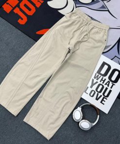 Neutral-Toned High-Waist Wide-Leg Premium Pant